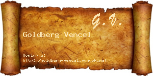 Goldberg Vencel névjegykártya